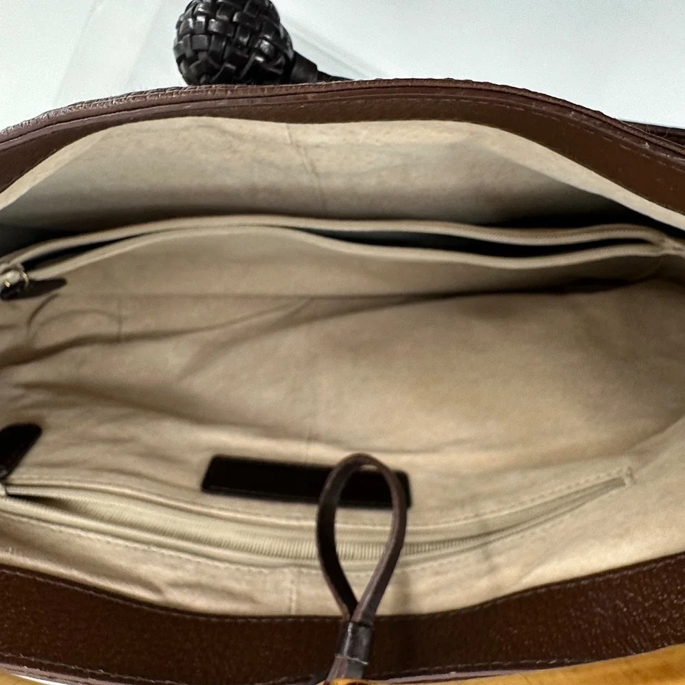 Tommy Bahama‎ Monkey Business Hobo Bag Women Brown Bamboo Coastal Resort Safari